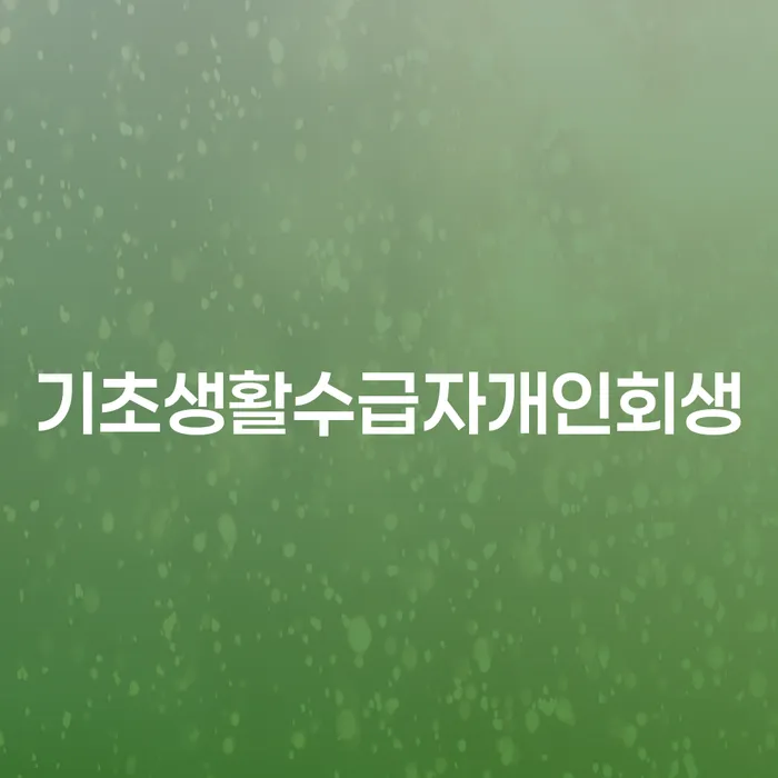 개인회생 대출 받은 돈채무조정 빨리신청해야하는