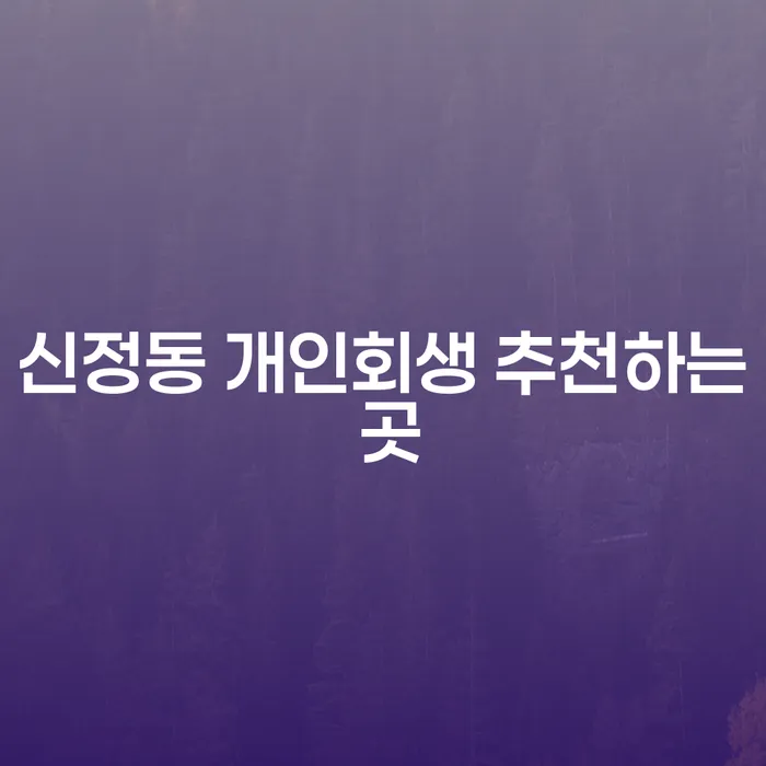 신정동 개인회생 추천하는 곳