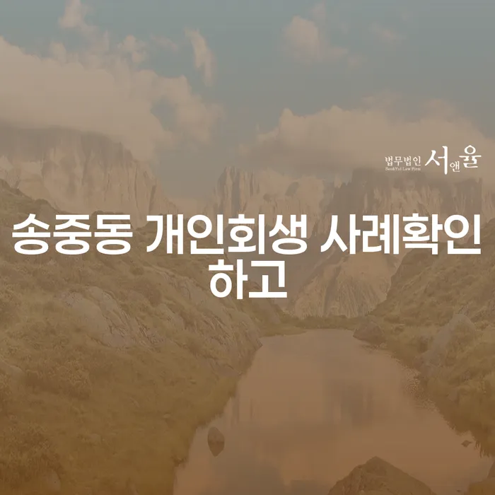 송중동 개인회생 사례확인하고