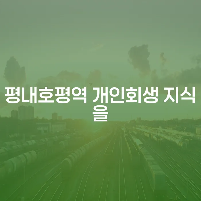 평내호평역 개인회생 지식을