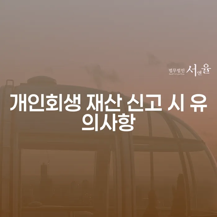 개인회생 재산 신고 시 유의해야 할 사항은 무엇일까요?