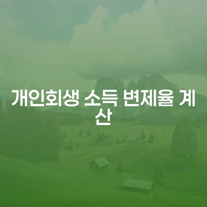 개인회생 소득 변제율 계산은 어떻게 할까요?