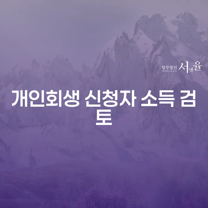 개인회생 신청자 소득 검토는 어떻게 진행될까요?