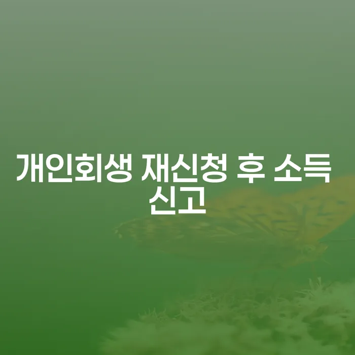 개인회생 재신청 후 소득 신고, 어떻게 해야 할까요?